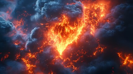 Fototapeta premium Volcanic Eruption: Nature's Fiery Display