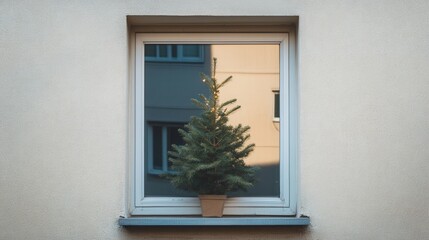 Christmas tree in window
