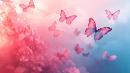 Soothing Pastel Butterfly Wallpaper - Perfect for Calm and Serene Interior Designs