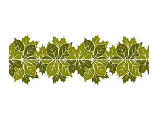 seamless leaves border isolated on white background