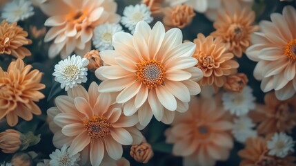 Fototapeta premium Floral neutral aesthetic background.