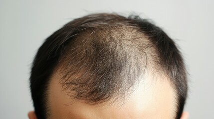 Obraz premium Hair loss concept for a young man suffering from serious hair loss