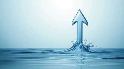 Fototapeta premium Rising water arrow, growth concept.