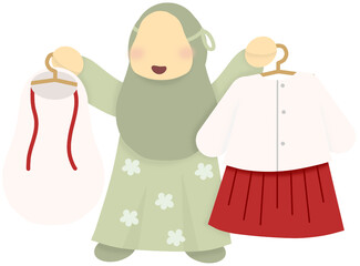 Little Girl Preparing Uniform for School