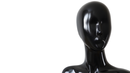 Black mannequin, isolated on white background 