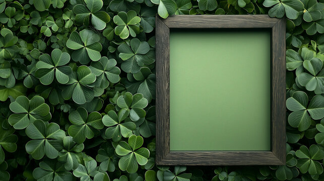 St. Patrick’s Day Party: A green card framed by clover leaves and gold coins