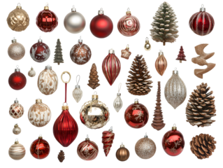 Holiday Ornaments and Pinecones Collection for Festive Decor and Seasonal Crafts