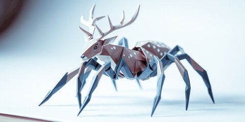 Fototapeta premium Creepy Paper Deer Combine WIth Spider Genetics
