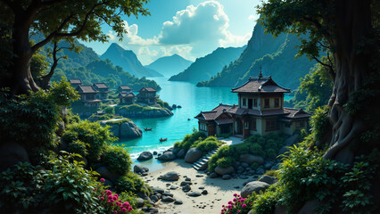 Fototapeta premium Tropical paradise island.