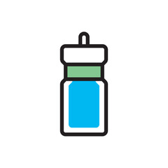 Sports bottle flat icon vector design illustration, isolated on white background. 