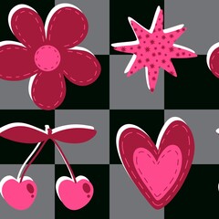 Valentine hearts seamless 14 February love pattern for wrapping paper