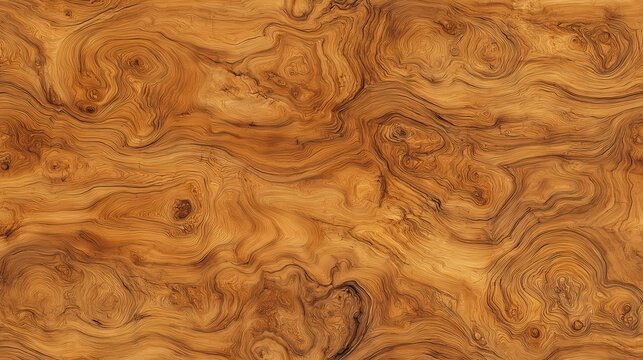 top view on brown burl wood table slab surface texture background