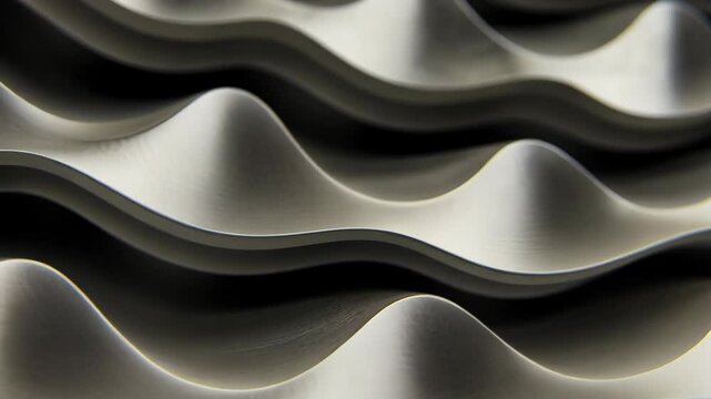Texture of layered waves in gray material creates an intriguing visual effect during daylight