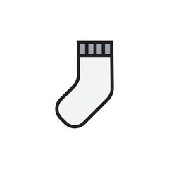 Sock flat icon vector design illustration, isolated on white background. 