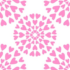 Valentine hearts seamless 14 February love pattern for wrapping paper
