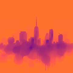 Obraz premium Ink Drops Of The Urban Downtown