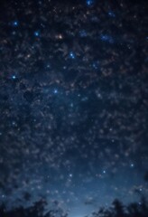Fototapeta premium Dark blue night sky with glitter bokeh and sparkling stars, dark blue, glitter