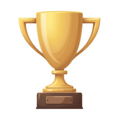 golden trophy cup isolated on white background 