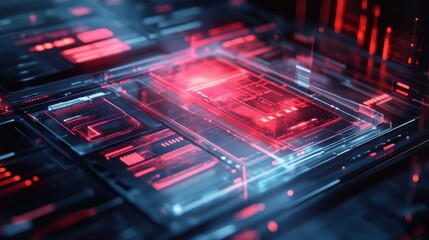 Fototapeta premium Transparent glassmorphic panels overlapping, creating a multi-layered modern UI.