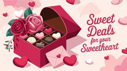 Sweet deals for your sweetheart with a box of chocolates and roses