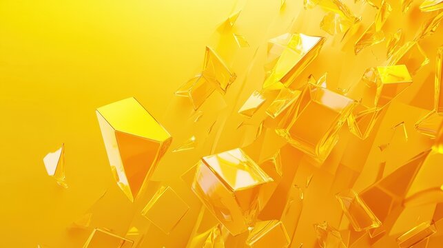 Yellow abstract background with geometric shapes