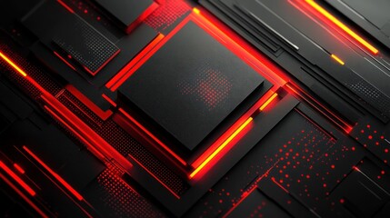 Abstract dark red and black tech background.