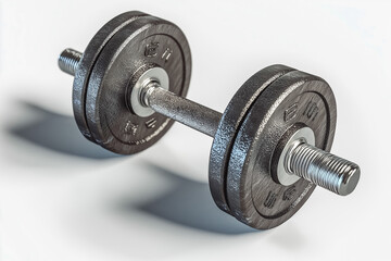Fototapeta premium A fitness dumbbell on a clear, transparent background.