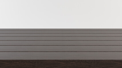 Illustration of a dark brown wooden table top isolated on a clean white background. Perfect for product photography, furniture catalogs, website backgrounds, and graphic design projects.