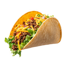 Classic beef taco with lettuce and cheese  
