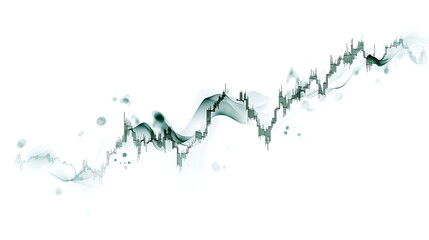 Obraz premium digital illustration of financial chart showing green upward trend, symbolizing growth and success in investments