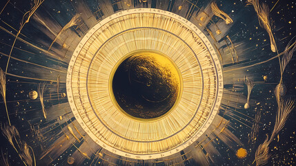 Obraz premium Sonnen-system grafik. Solarian. Illustration