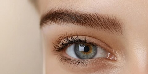 Obraz premium Close-up of a human eye and eyelashes