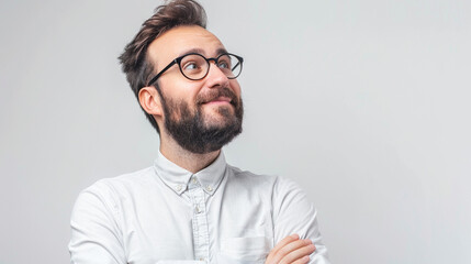 Fototapeta premium An employee who is eager to learn new skills. on an isolated white background, object focused, png, stock image, hd quality