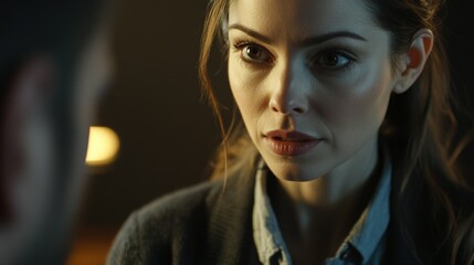 Actress in a scene from a television show