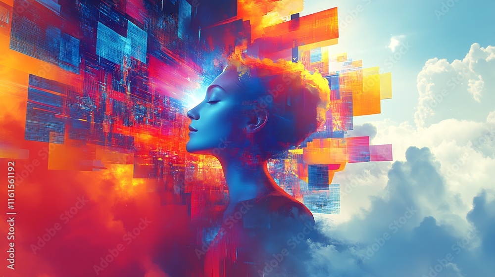 Poster Innovative Visual Showcase of Technology Merging with Human Imagination : Generative AI