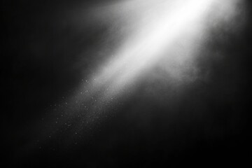 Narrow beam of light penetrating deep darkness creates a mesmerizing display of illumination and shadows. Generative AI