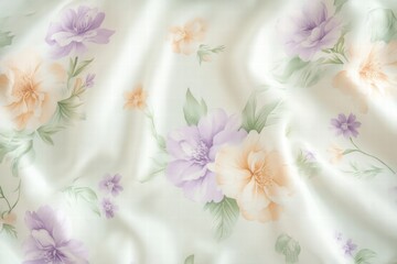Floral pattern featuring delicate flowers in soft pastel hues for textile design and decoration. Generative AI