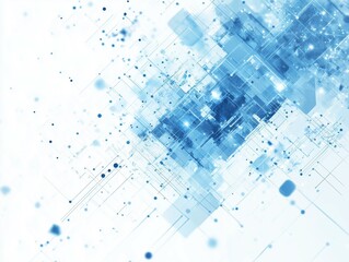 Fototapeta premium Abstract Illustration of Blue Geometric Structures and Digital Network