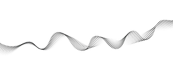 Flowing Dot Wave halftone gradient pattern on transparent background	
