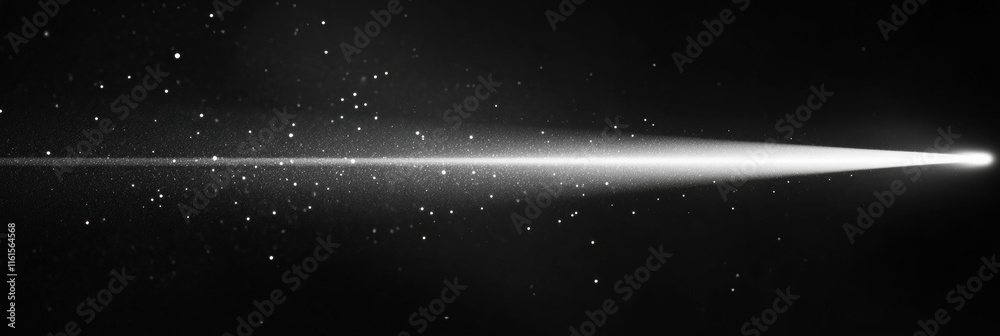 Leinwandbilder Narrow beam of light piercing through an expansive darkness with shimmering particles in the background. Generative AI
