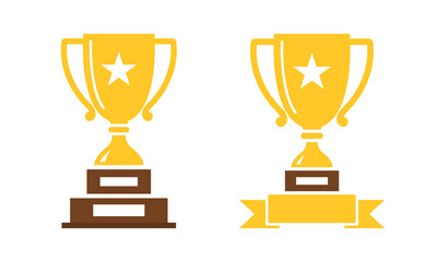 Vector Golden Award For Winner Icons. Trophy Icon Set