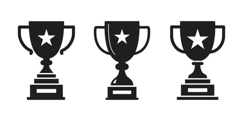 Vector Golden Award For Winner Icons. Trophy Icon Set