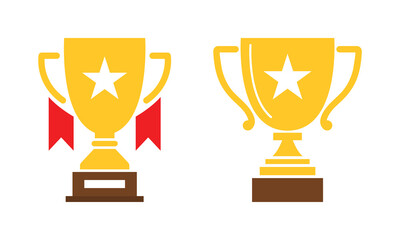 Vector Golden Award For Winner Icons. Trophy Icon Set