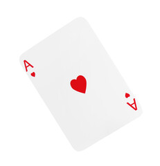Poker game. One playing card isolated on white