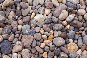 Colorful pebble stones in close up
