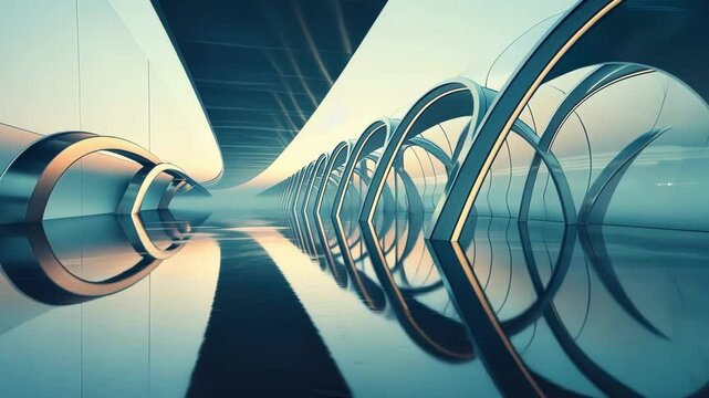 The bridge seems to be a tangible manifestation of the abstract concepts that scientists are trying to understand.