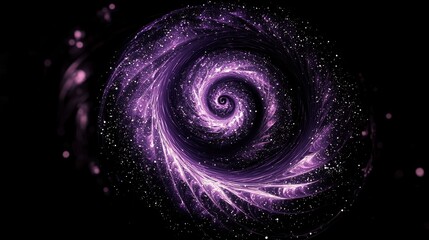 Abstract spiral design with purple and violet colors, intricate details, and glowing effect.