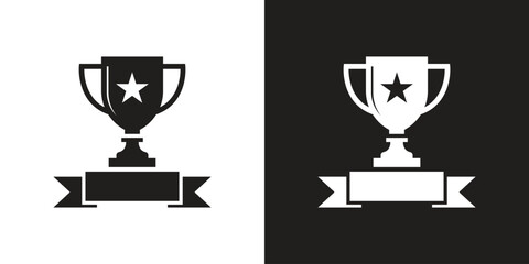 Vector Trophy Icons Black And White