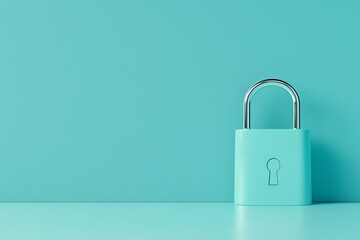 Fototapeta premium digital security, a high-quality blue background with a lock icon