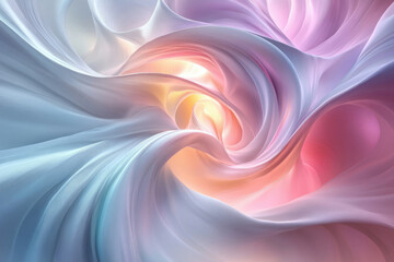Obraz premium Abstract swirling pastel fabric, creating a mesmerizing vortex of soft colors and textures.